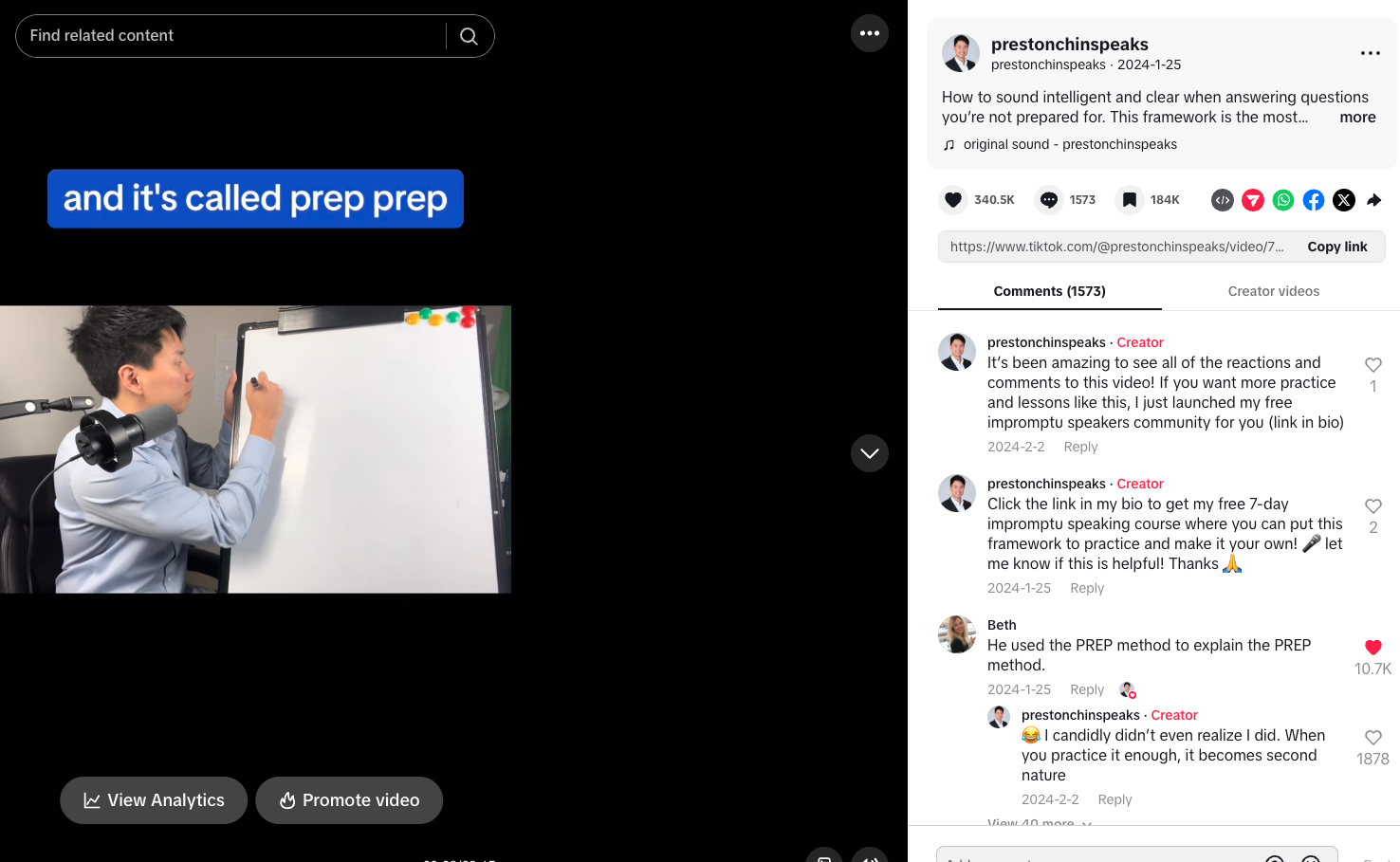 My most popular TikTok with 5M+ views