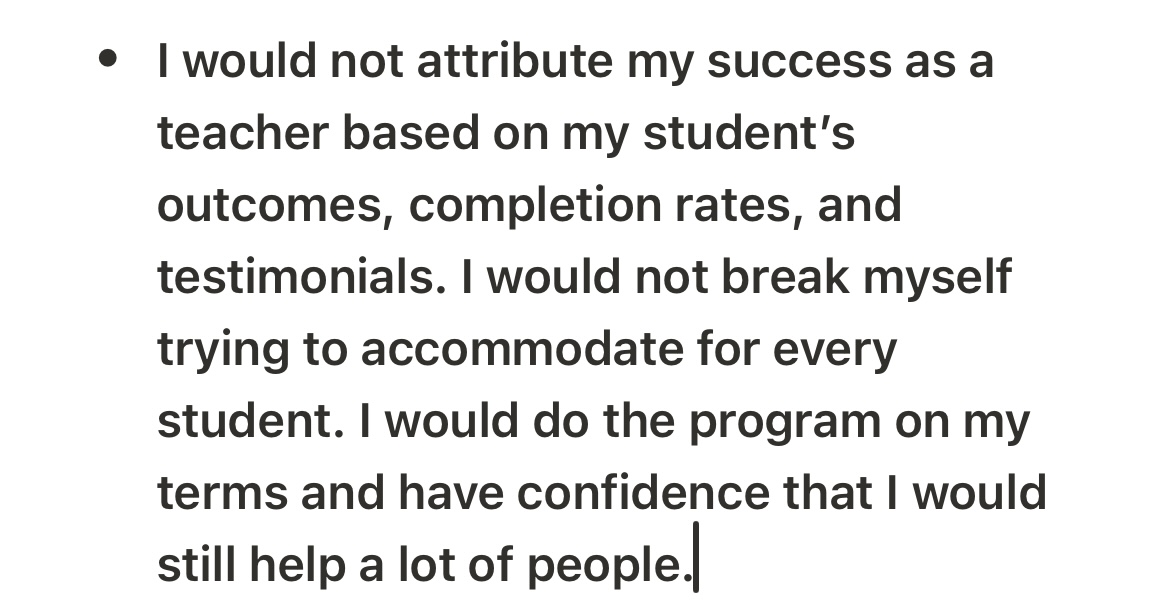 My written response to Jay's journaling prompt