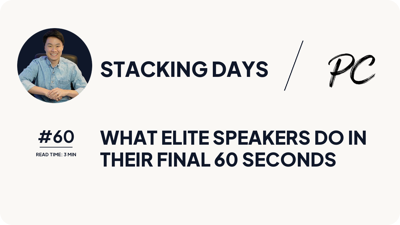 What elite speakers do in their final 60 seconds