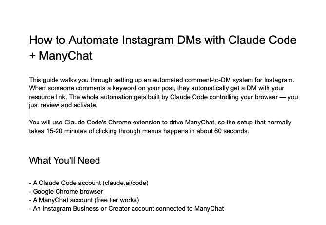 Automate Instagram DMs with Claude Code